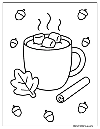 Hot Drink Set Coloring Page