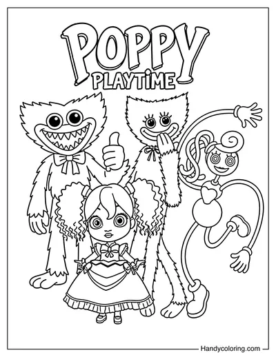 Huggy Wuggy, Kissy Missy, Poppy and Mommy Long Legs