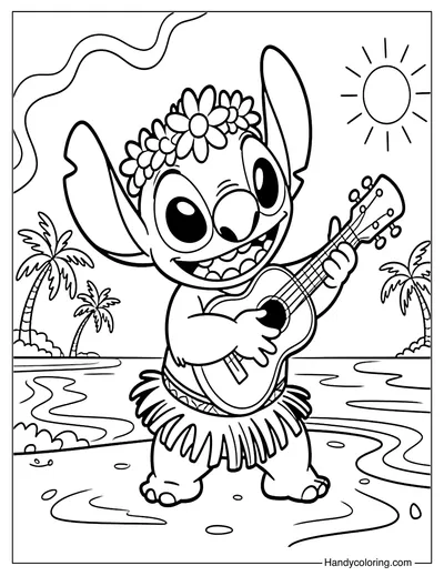 Hula Dance Stitch Coloring Page