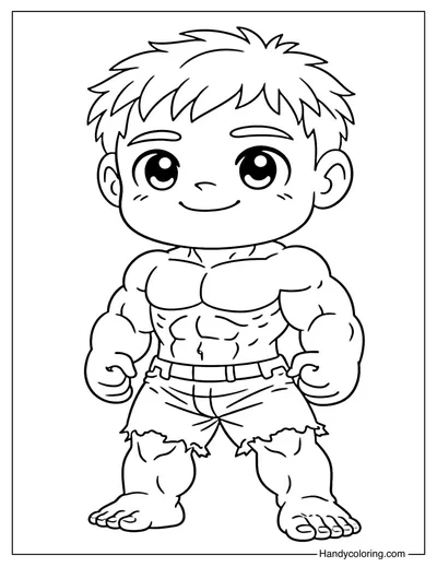 Hulk Chibi Coloring Page