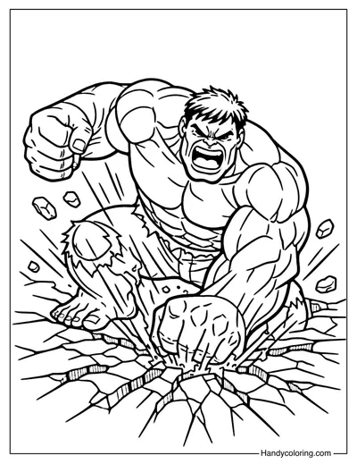 Hulk Coloring Page Free