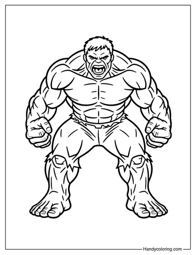 Hulk Roaring Power Coloring Page