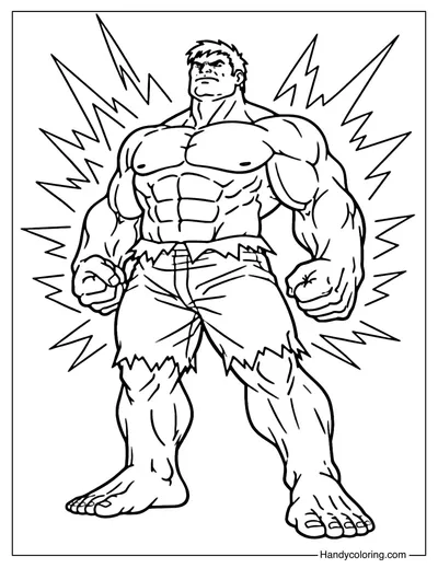 Hulk Superhero Coloring Page