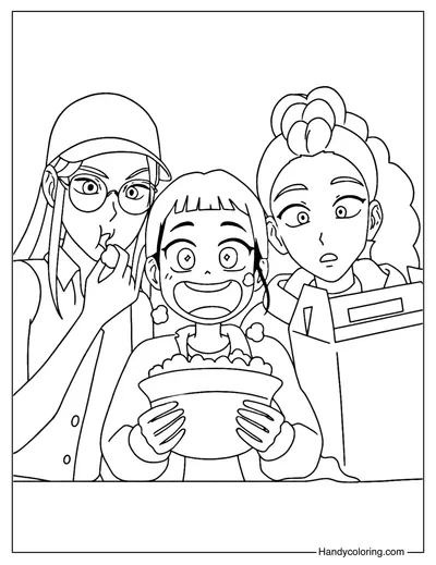 Huntrix Eating Popcorn