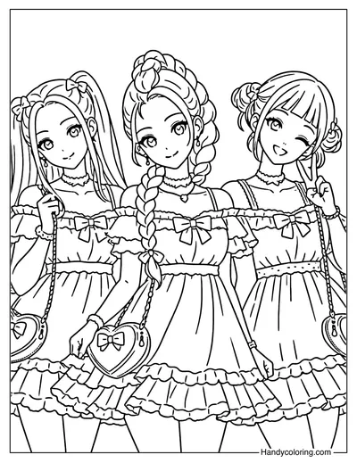 Huntrix in Matching Valentine Dresses