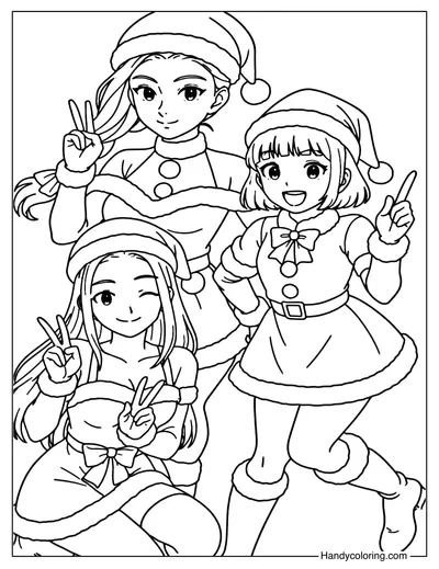 HUNTRIX Making Peace Signs at Christmas
