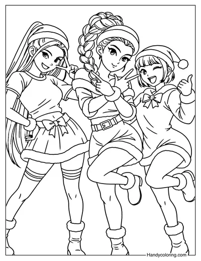 HUNTRIX Posing in Christmas Outfits