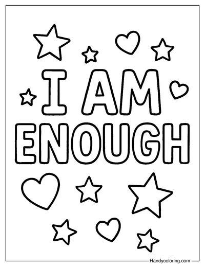 I Am Enough Coloring Sheet