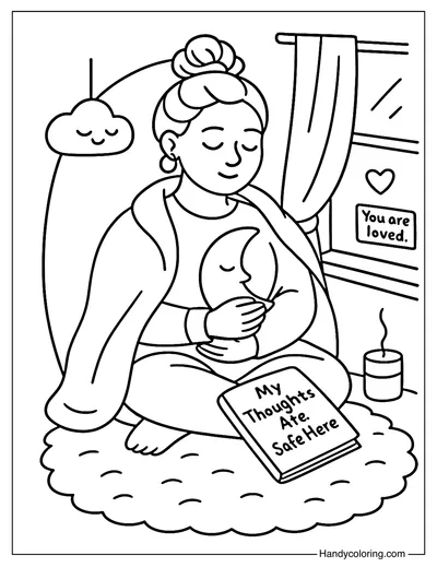 I Am Safe With Myself Coloring Page