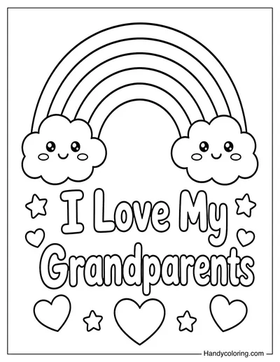 I Love My Grandparents Rainbow Card