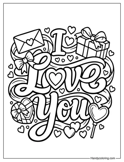 I Love You Coloring Page Valentine