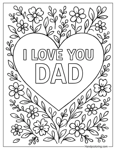 I Love You Dad Coloring Page