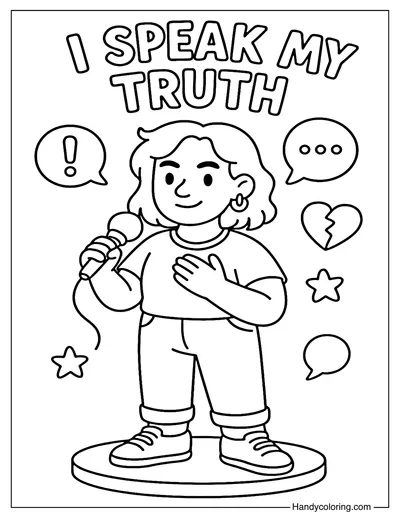 I Speak My Truth Coloring Page