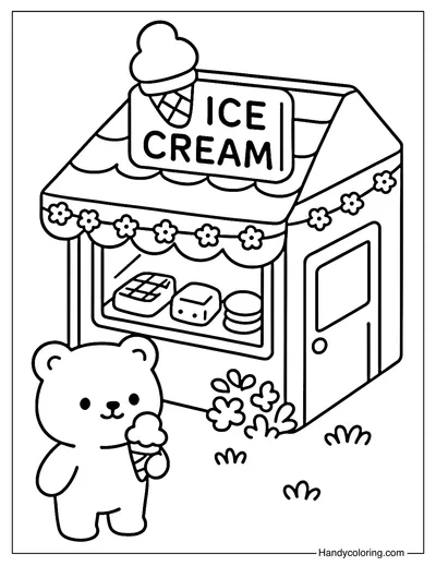 Ice Cream Bakery Coloring Page