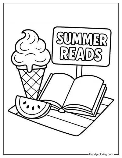Ice Cream Book Fun Coloring Page