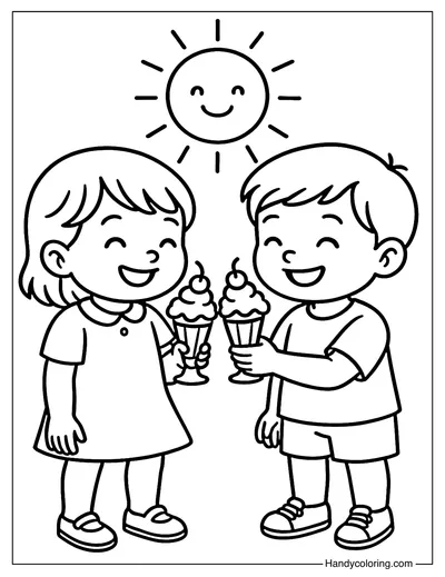 Ice Cream Cheers Coloring Page
