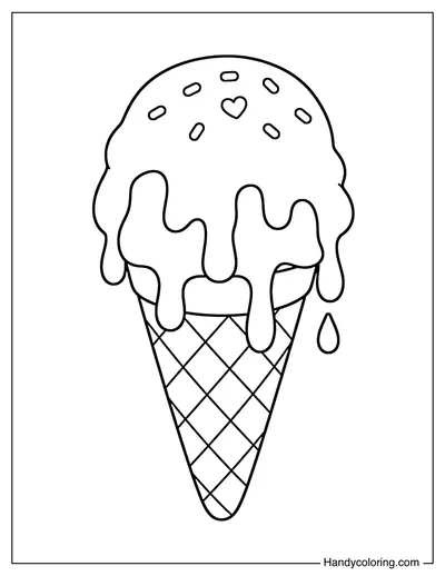 Ice Cream Dripping Down Cone