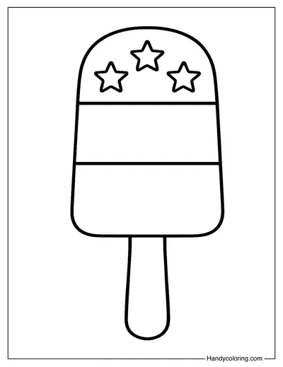 Ice Cream for Flag Day Coloring Page
