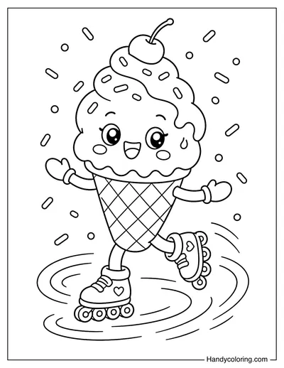 Ice Cream Roller Skating Fun