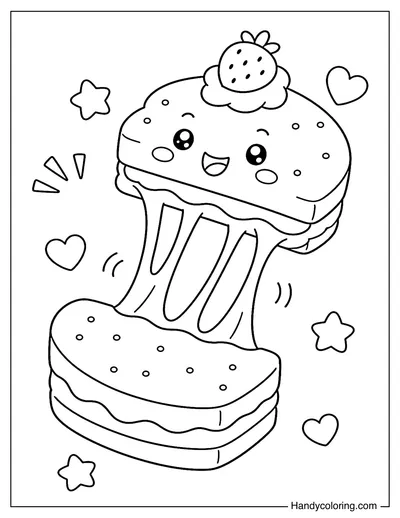 Ice Cream Sandwich Being Pulled Apart