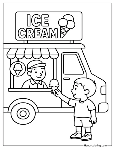 Ice Cream Truck Coloring Page