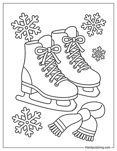 Ice Skates with Snowflakes