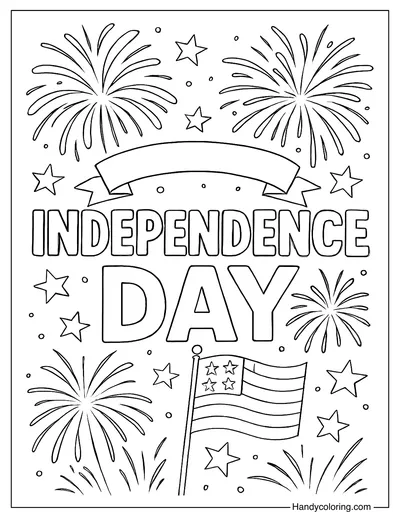 Independence Day Typography Coloring Page