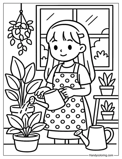 Indoor Garden Joy Coloring Page