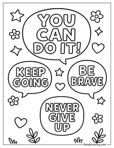 Inspirational Quote Board Coloring Page