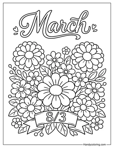 International Womens Day Flowers Coloring Page