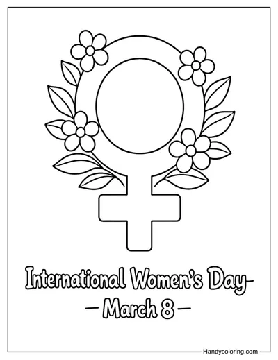 International Women's Day Symbol March 8 Coloring