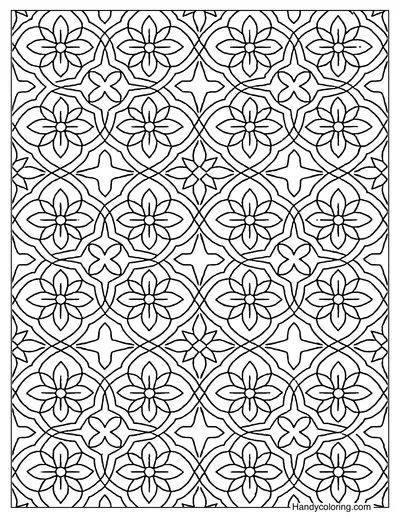 Intricate Persian Tile Art Coloring Page