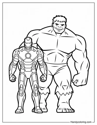 Iron Man and Hulk Simple Pose