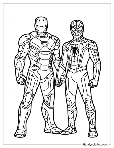 Iron Man and Spider Man Standing Together