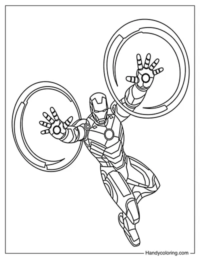 Iron Man Double Repulsor with Energy Circles