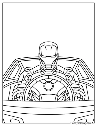 Iron Man Driving a Car