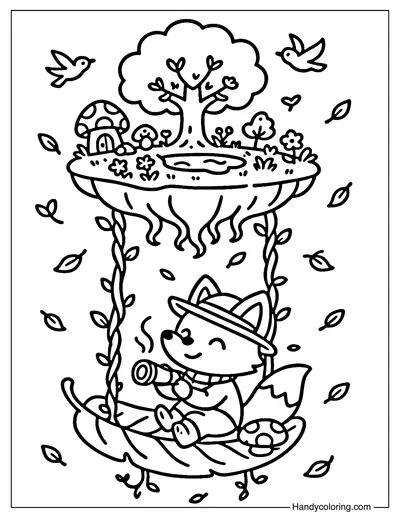 Island Swing Coloring Page
