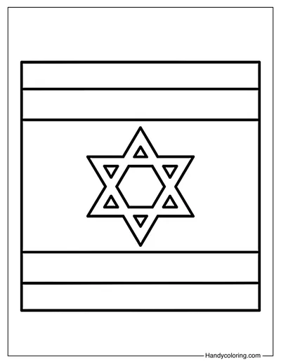 Israel Flag Coloring Page