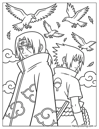 Itachi and Sasuke with Crows
