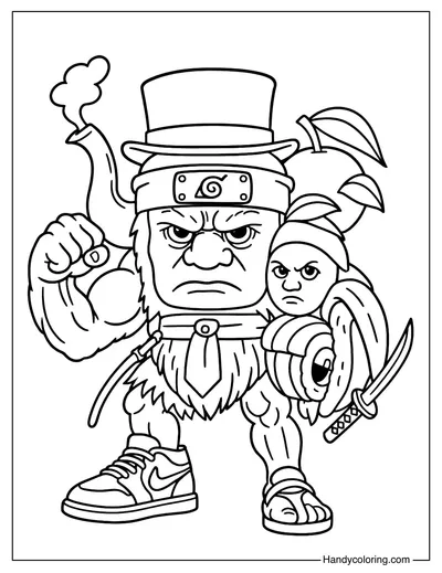 Italian Brainrot Coloring Page