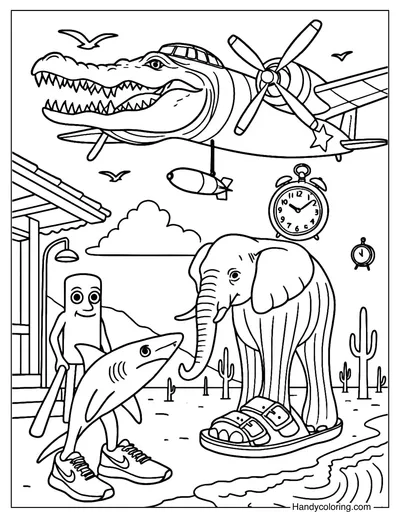 Italian Brainrot Coloring Page Printable