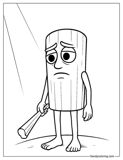 Italian Brainrot Tung Tung Tung Sahur Coloring Page