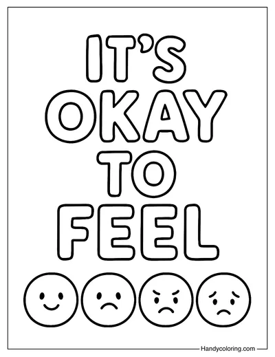 It's Okay to Feel Coloring Page