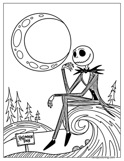Jack and the Moon Coloring Page