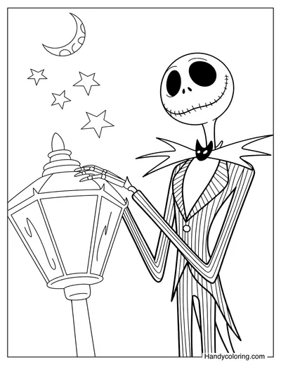 Jack Beside a Crooked Halloween Lamp