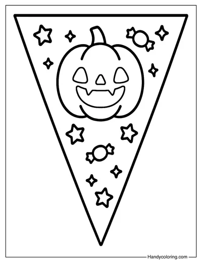 Jack-o-Lantern Flag Coloring Page