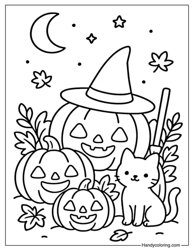 Jack O Lantern Garden Coloring Page