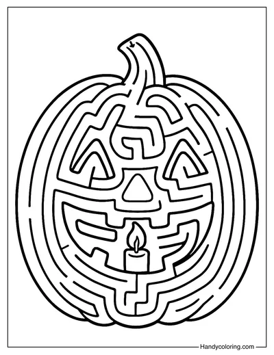 Jack O Lantern Maze Coloring Page