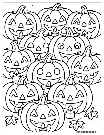 Jack-o-Lantern Party Coloring Page