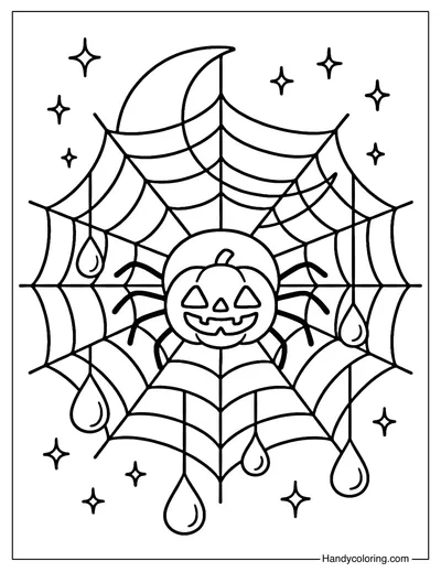 Jack-o-Web Spider Coloring Page